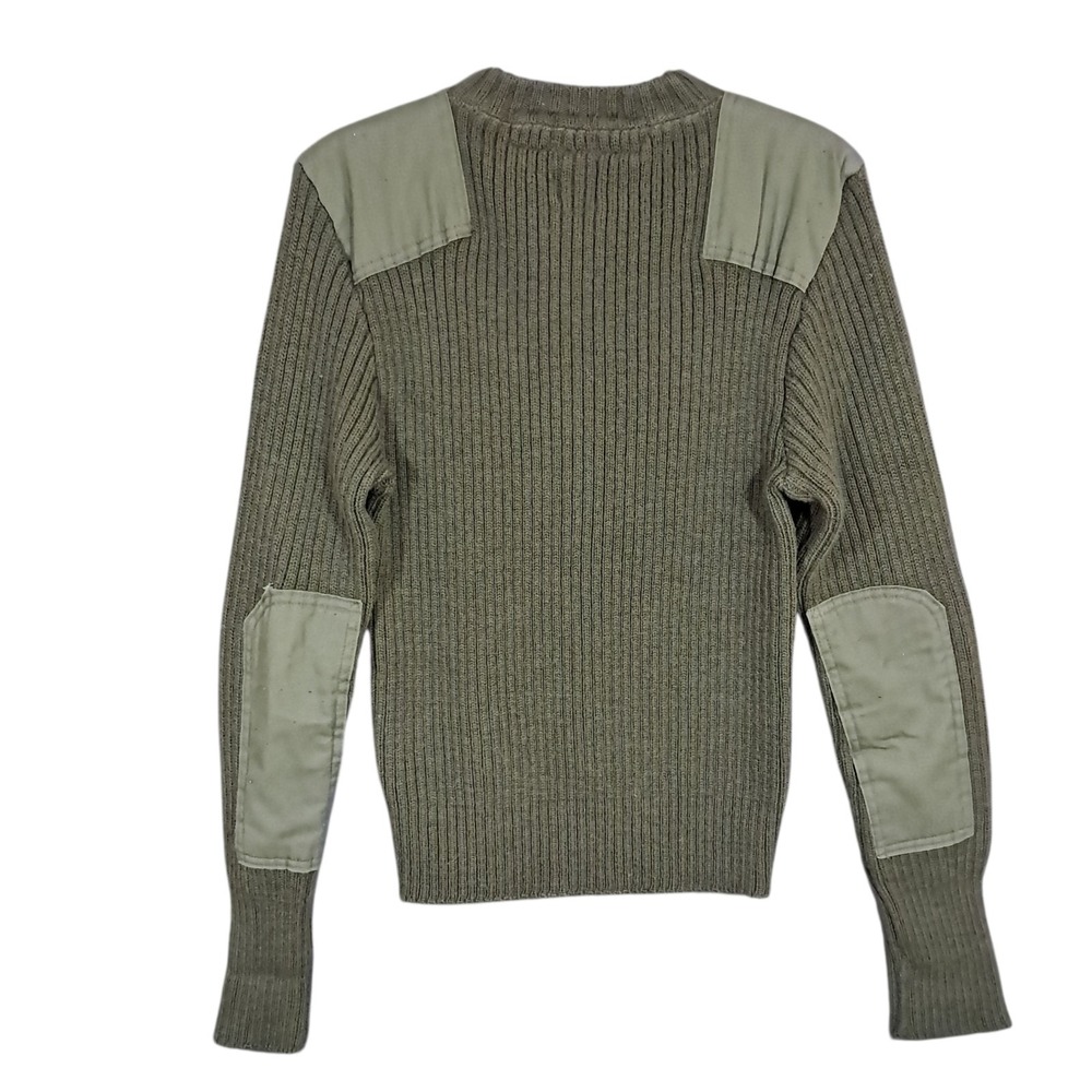 Vintage Mitts Nitts Army Wool Sweater Size 38 Small Army Green Knitted 90s VTG - Picture 2 of 11